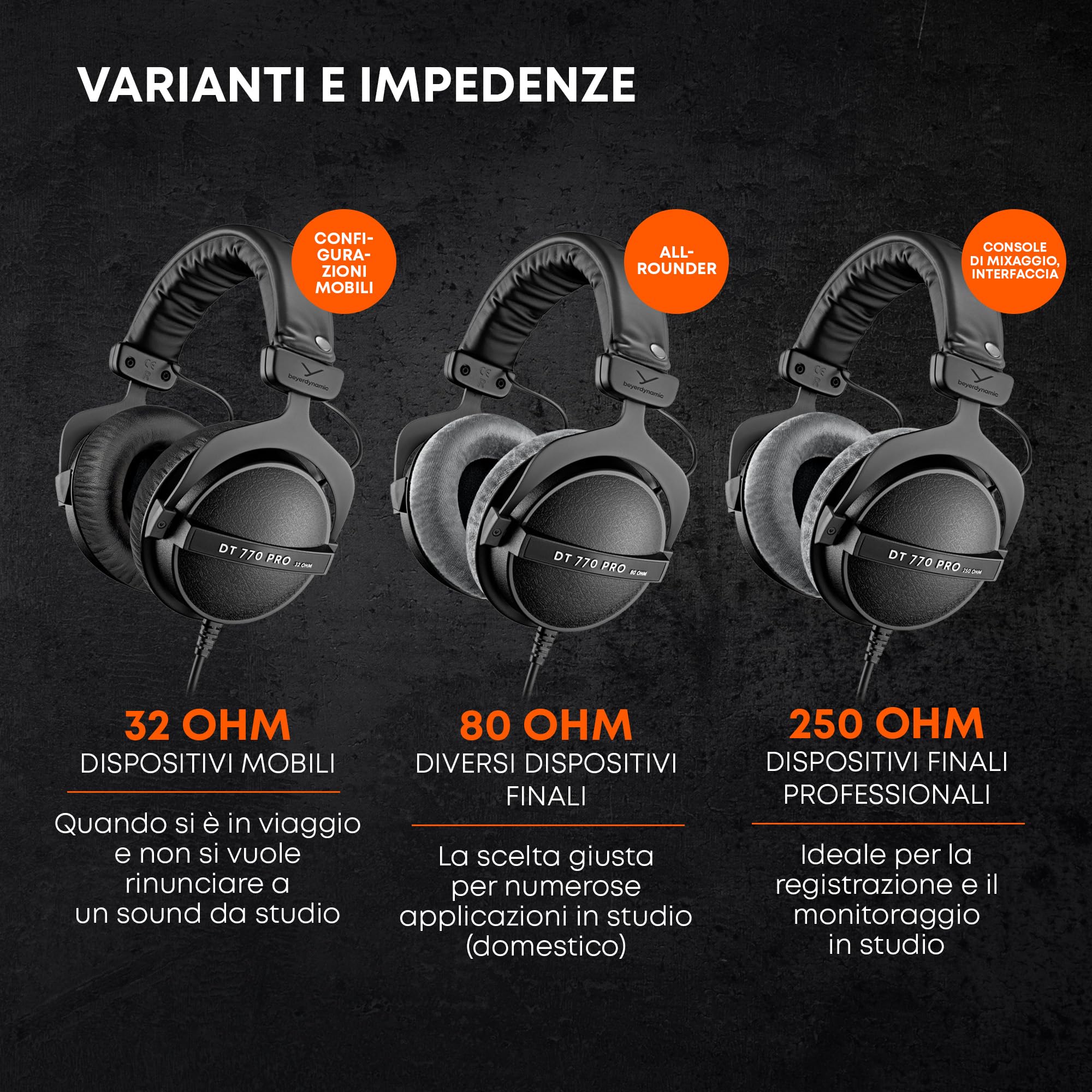 beyerdynamic DT 770 Pro 80 Ohm edizione limitata nero - Design chiuso, cablato per registrazione e monitoraggio