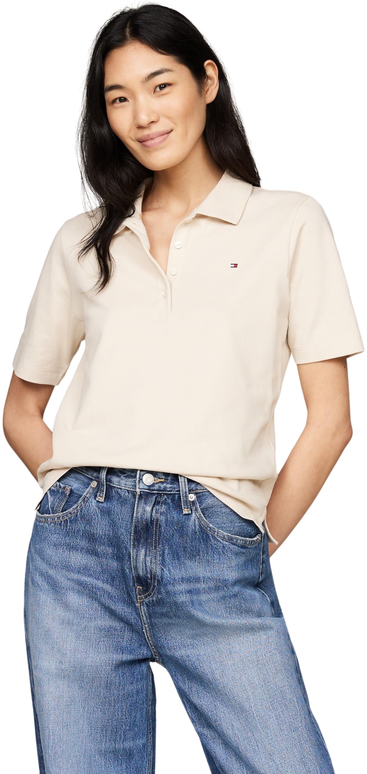 Tommy Hilfiger Damen Poloshirt Kurzarm Regular Fit