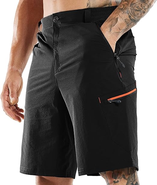 MIER Men's Stretch Hiking Shorts Quick Dry Nylon Cargo Shorts with