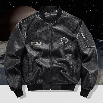 Motorcycle Jacket Men's Vintage PU Leather Jacket Zipper Biker Jacket Punk Leather Coats Hip Hop Streetwear Stand-Up Collar Faux Leather Jacket Autumn Winter Transition Jacket Outdoor Leisure