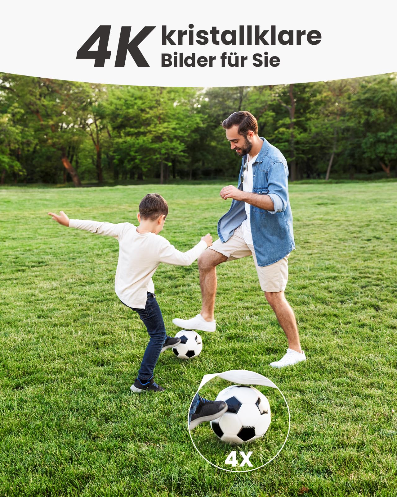 4K Überwachungskamera Aussen Set, 360° Panorama Kabellose Kamera, 2 Cam-Kit & 64GB Lokal Speicher HomeBase, 8MP kabellose mit Intelligente Erkennung, Farb-Nachtsicht, Ohne ABO-Gebühren, IP66