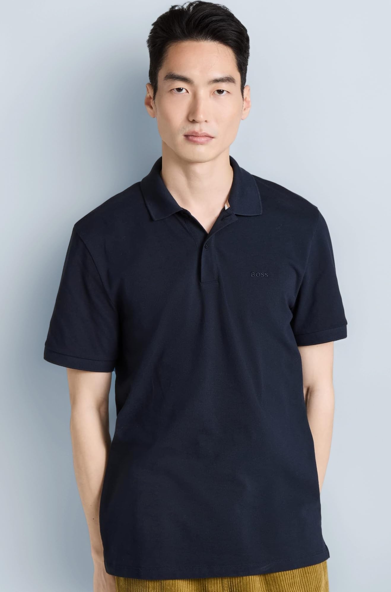 BOSS Men's Pallas Short Sleeve Polo Shirt, Dark Blue, X-Large