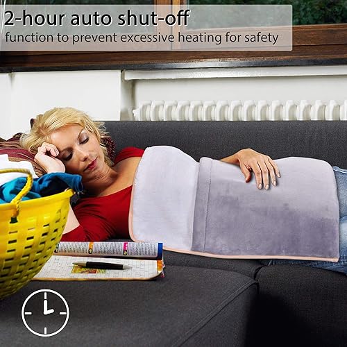 Vista 9 de BYOOTIQUE - Calentador eléctrico de pies con calefacción de 22 x 20 pulgadas, almohadilla de calentamiento rápido, 3 ajustes de temperatura, alivio