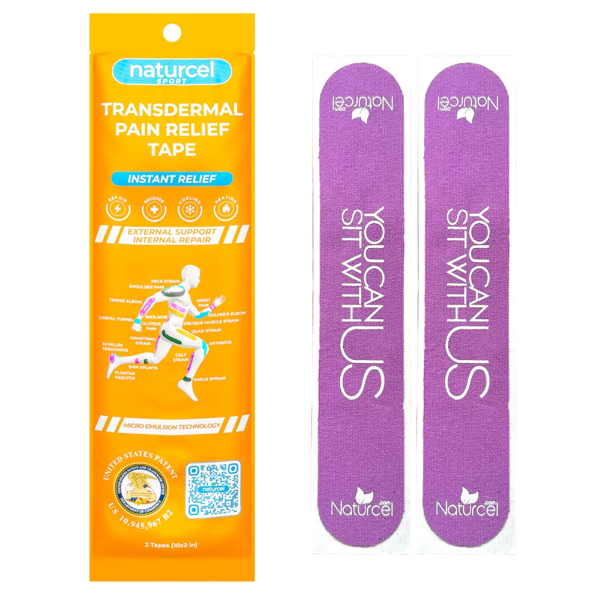 Sport Transdermal Pain Relief Tape Kinesiology Tape Sore Joints Muscles Back Knee Elbow Shoulder Pain 2 Elastic Strips