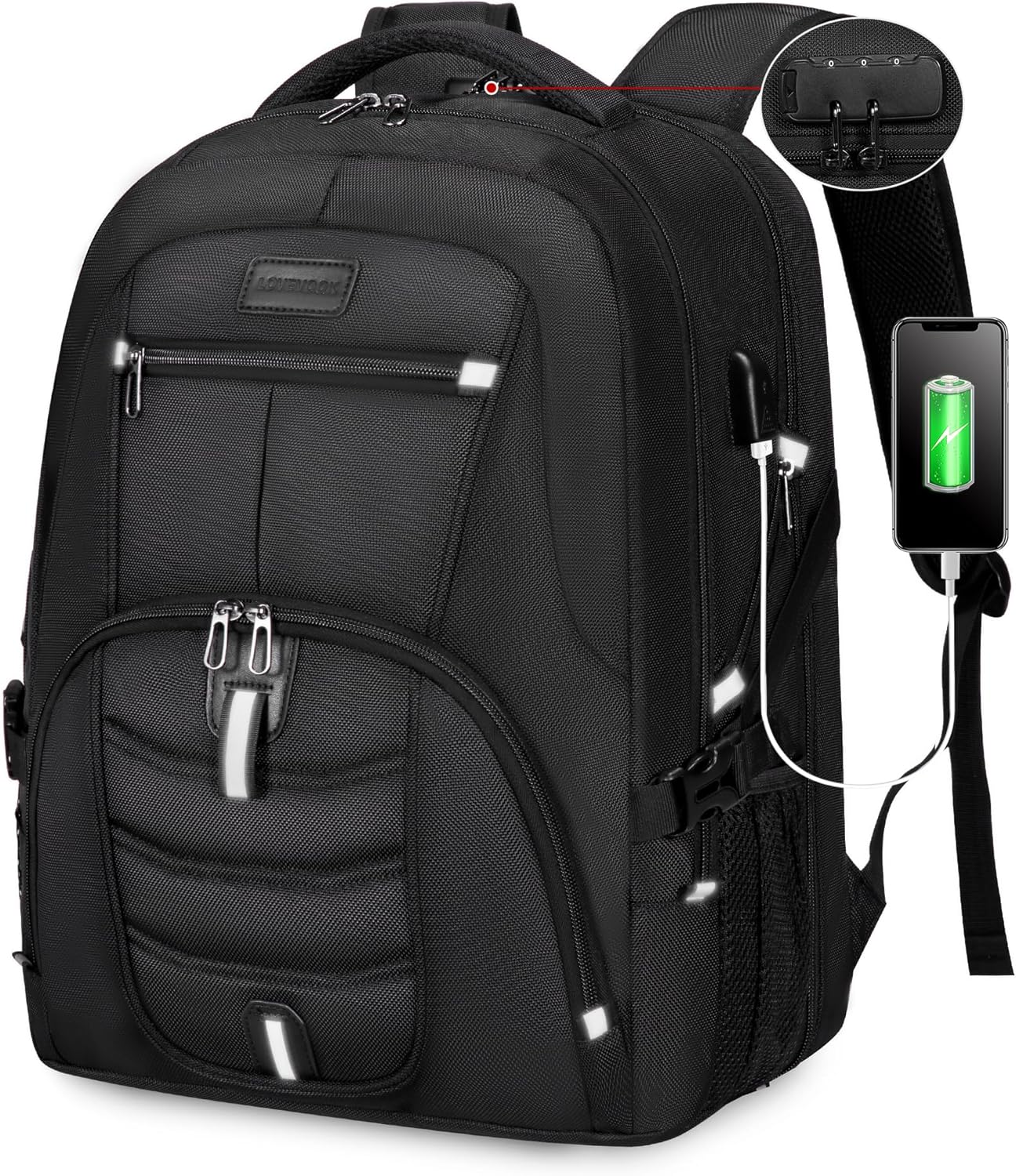 LOVEVOOK Travel Laptop Backpack Waterproof Anti Theft