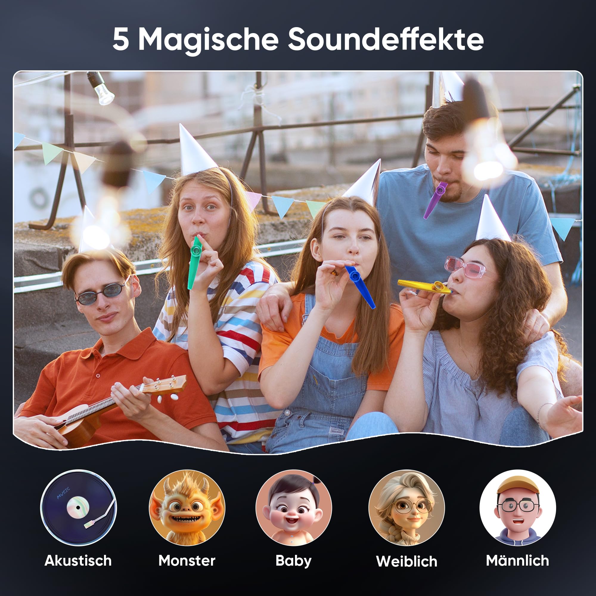 [2026] Karaoke Maschine 2 Mikrofonen: Karaoke Anlage mit 2 Karaoke Mikrofonen - Tragbare Bluetooth Karaoke Box Lautsprecher für Erwachsene Kinder Geschenk für Geburtstag PA Subwoofer Lautsprecher