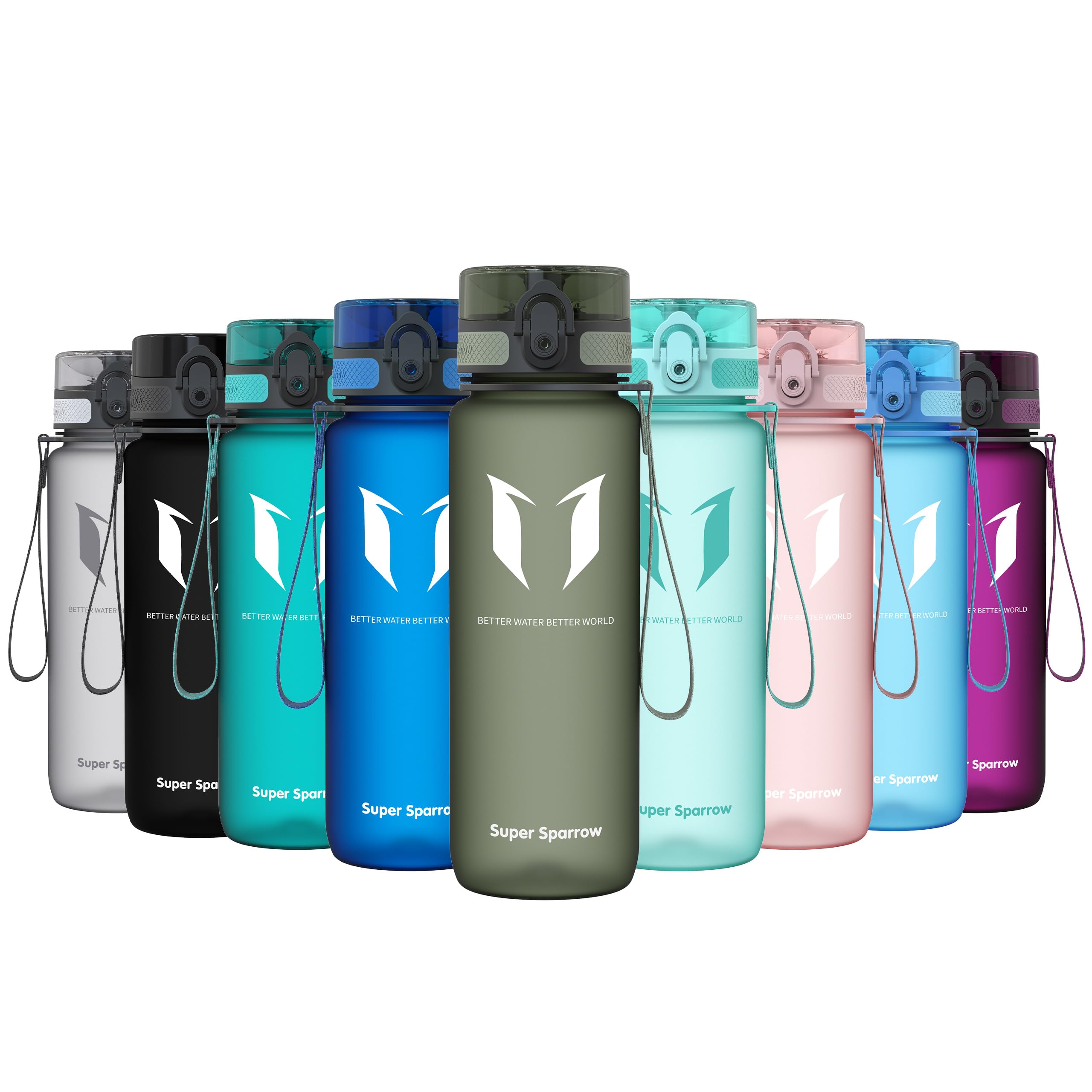 Super Sparrow Borraccia Sportiva & Bottiglia Bambini Senza Perdite - 350ml/500ml/750ml/1L/1.5L - Senza BPA