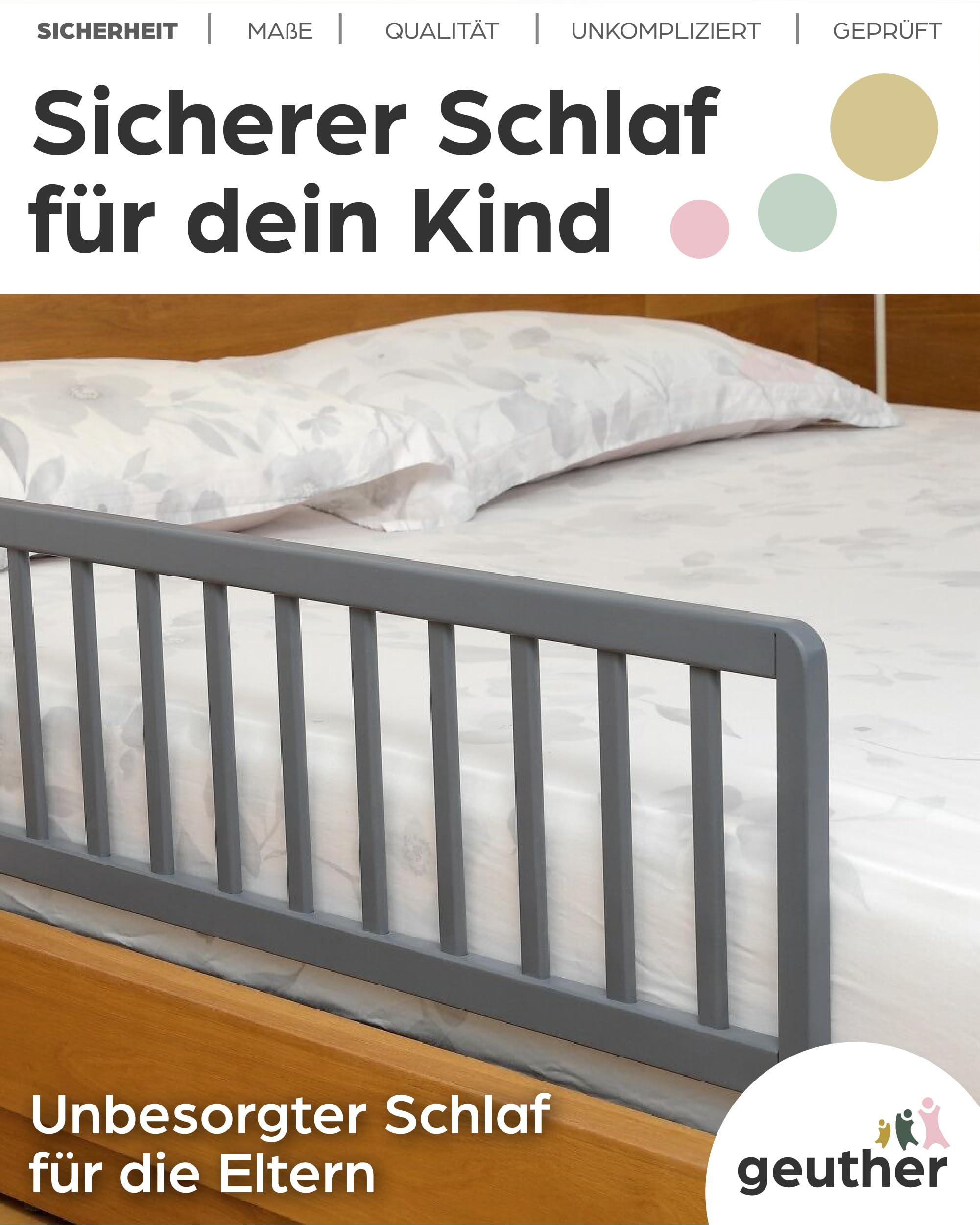 Geuther Lasse Playpen - Corralito de madera en blanco/naturaleza Tamaño: 97 cm x 97 cm, 2258 NAWE