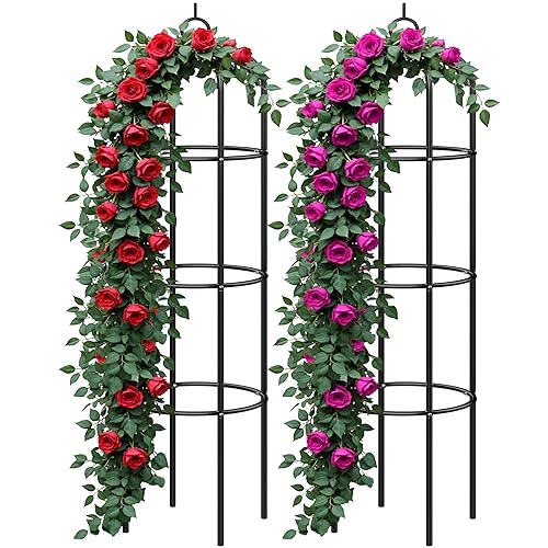 Gardebruk® 2X Rosensäule 200x40cm Metall Stabil Wetterfest Garten Rankgitter Rankhilfe