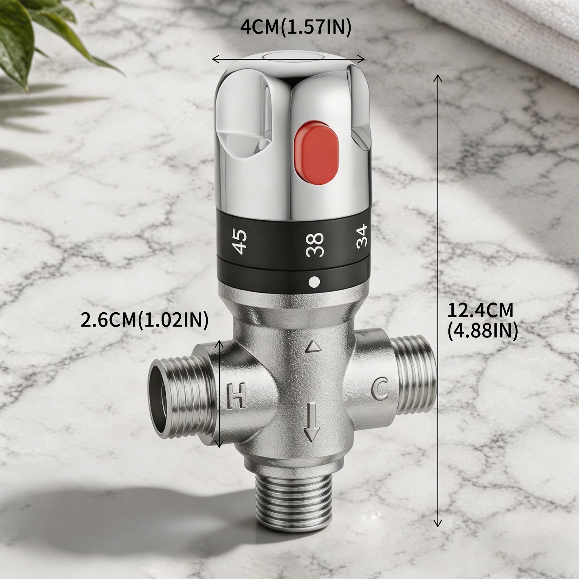 MORADO Mitigeur thermostatique pour système de douche, vanne de contrôle de température de l'eau avec connexions BSP 15 mm, laiton massif, chrome