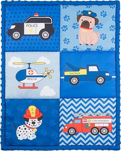 Miniatura 6 de EVERYDAY KIDS Juego de ropa de cama de cuna de 3 piezas para niños Little Rescuer incluye edredón sábana bajera y volantes de polvo juego de ropa de