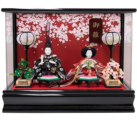 Amazon 雛人形 ひな人形 おしゃれ かわいい おひなさま お雛様 コンパクト 雛 ケース飾り 親王飾り おしゃれ かわいい Sサイズ 花尽くし 金襴衣装 ケース飾り おもちゃ