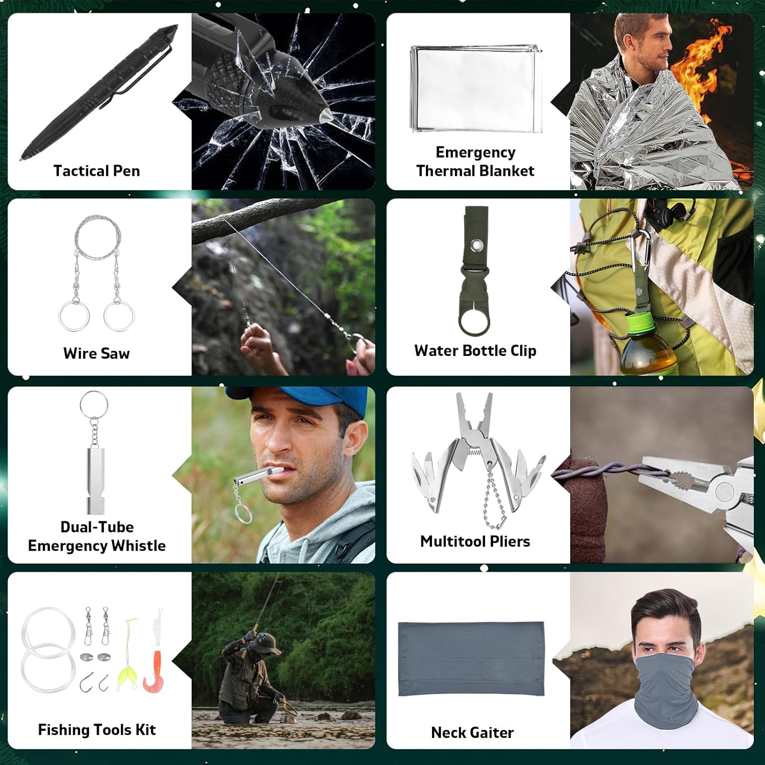 Survival Kit Advent Calendar -25 Days Christmas Countdown Calendar Emergency Survival Gears, Gift for Teen & Adult, 2025 Xmas Cool Gadgets for Outdoor Camping, Hunting,Fishing Adventure - Image 5