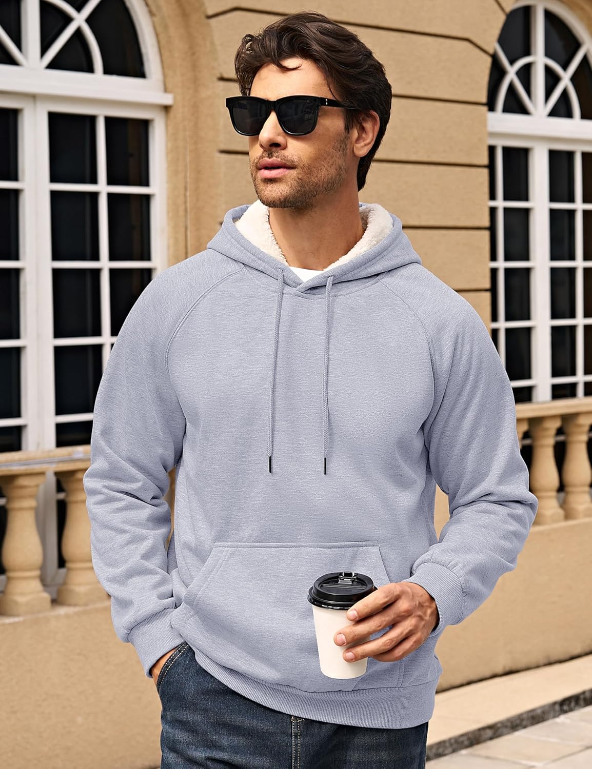 MAGCOMSEN Men's Sherpa Hoodie Heavyweight Fleece Lined Thick Winter Thermal Athletic Sweatshirt with Kangaroo Pocket - Image 3