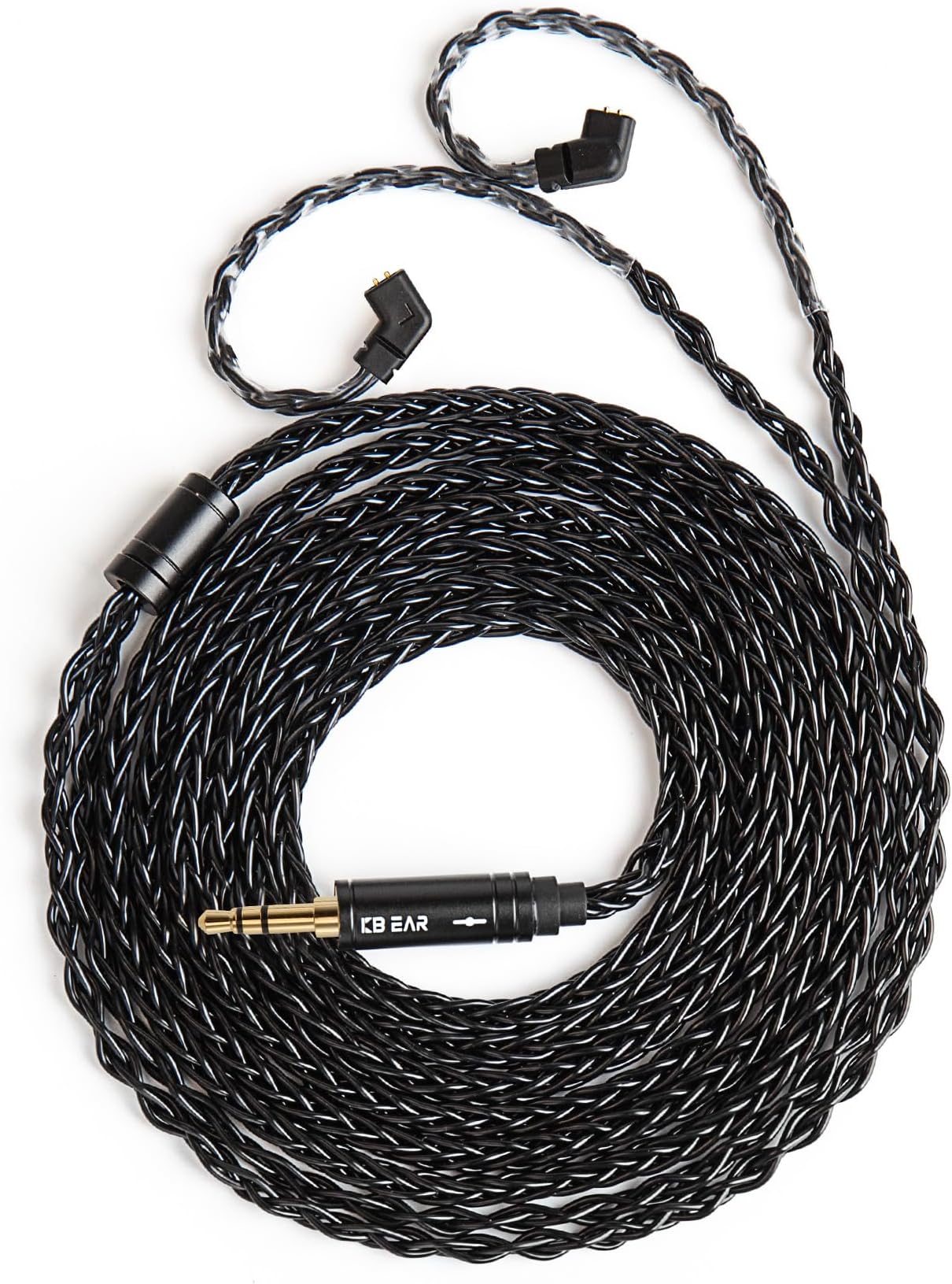 keephifi KBEAR ST12 Plus 2M Black IEM Cable 3.5MM 2PIN-C Type, 8-Strand 4N OFC Silver-Plated Upgraded Cable for KZ EDX Pro, Castor, DQS, ZS10 Pro, ZS10 PRO X, PR1, PR2, TANGZU WANER, TRN MT1