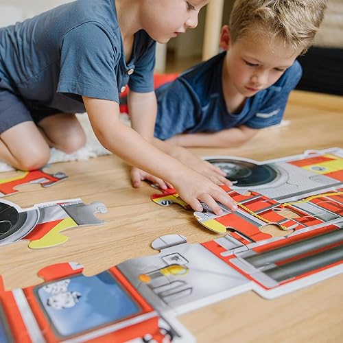 Miniatura 6 de Enorme rompecabezas de camión de bomberos para piso de Melissa  Doug 24unidades 4pies de largo