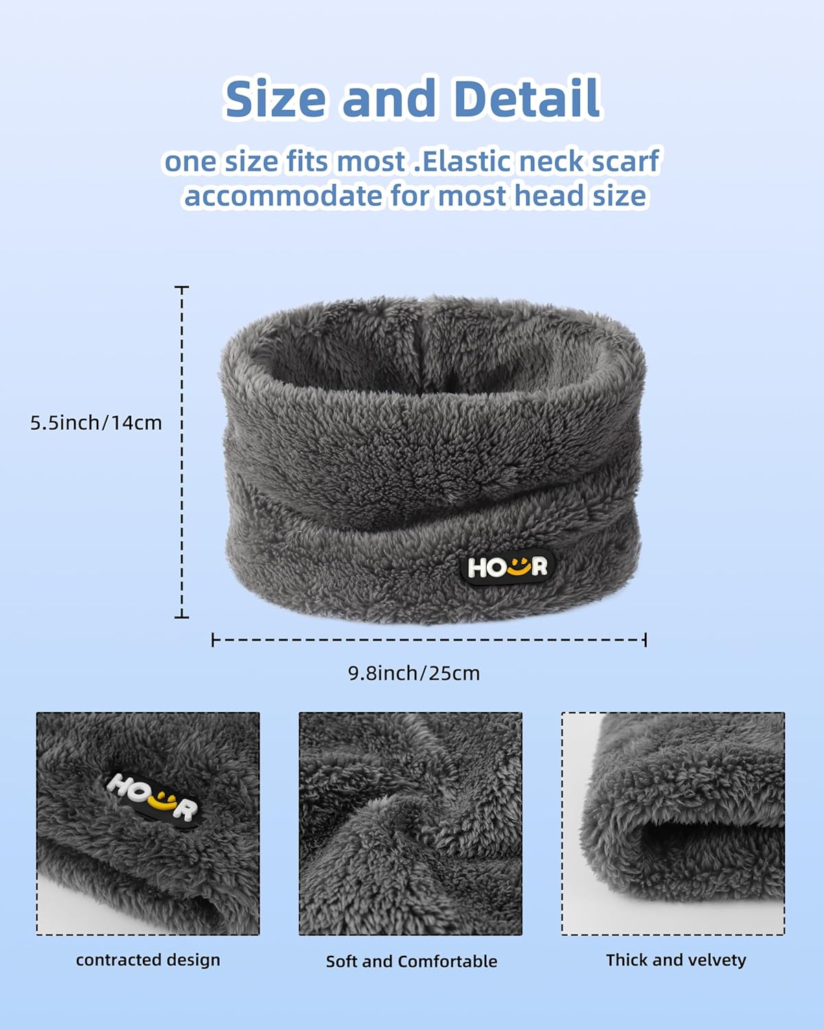 Polar Fleece Kids Neck Warmer Infinity Scarf Winter Neck Gaiters For Boys Girls Face Cover Ski Mask - Image 2