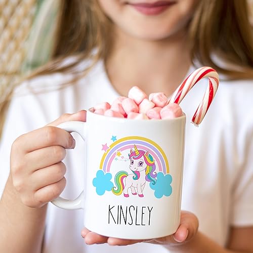 Miniatura 3 de Taza personalizada para niños y niñas  Taza personalizada de chocolate caliente, cacao, café, té y leche  Nombre personalizado regalo de cumpleaños