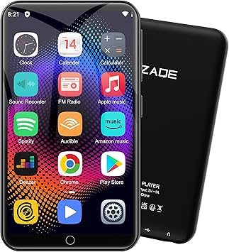 MP3 Player with Bluetooth and WiFi, 80GB Storage& Android OS, 4" Touch Screen Spotify Music&Video Player, Built-in Speaker, FM Radio, MP4 Player for Kids