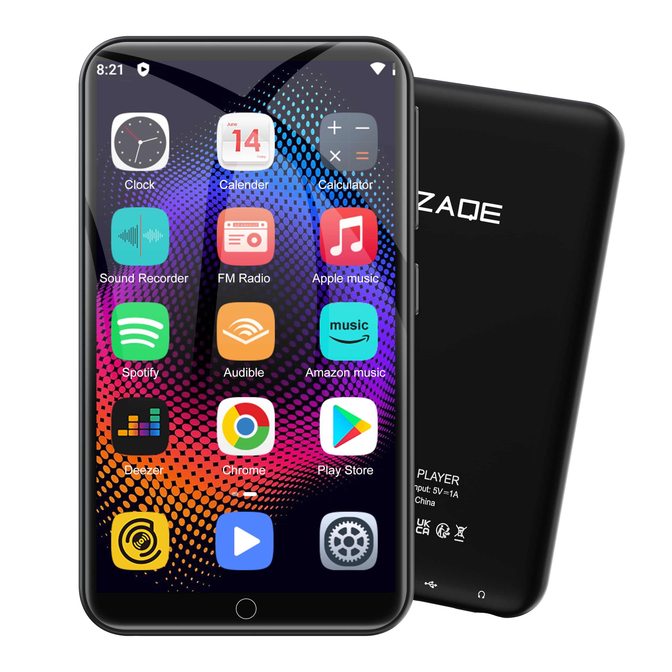 MP3 Player with Bluetooth and WiFi 80GB Storage Android OS 4 Touch Screen Spotify Music Video Player Built-in
