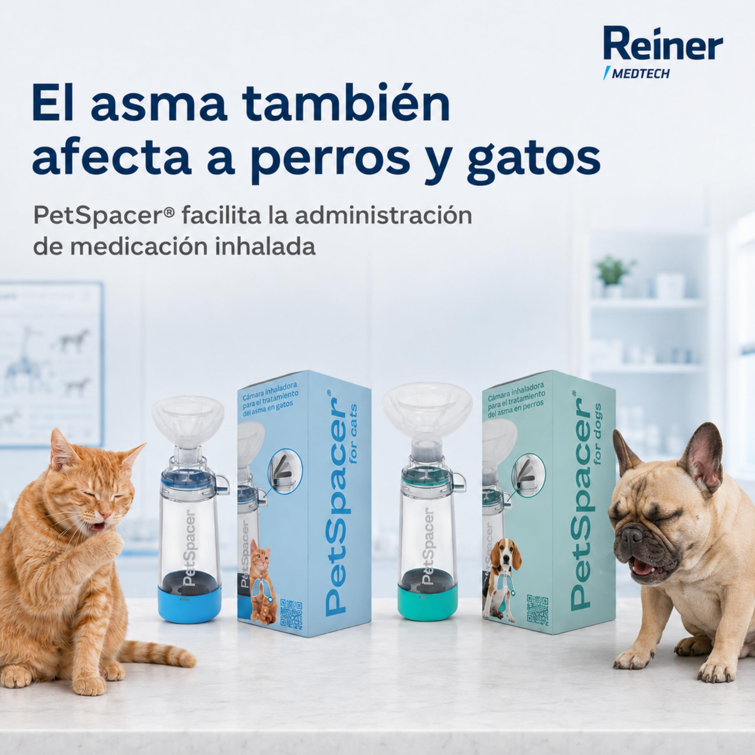 Inhalador para Gatos con Mascarilla | Ventolin Inhalador Nasal y Bucal | Aerosol Silencioso | Compatibilidad Universal DEHP Free