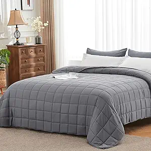 Weighted Blanket for Adults 25lbs, 80"x87", King Size Cooling Heavy Throw Blanket for 220-280lbs, Microfiber Soft Thick Big Blankets Weighted Comforter Breathable Gift for Sleeping, Grey