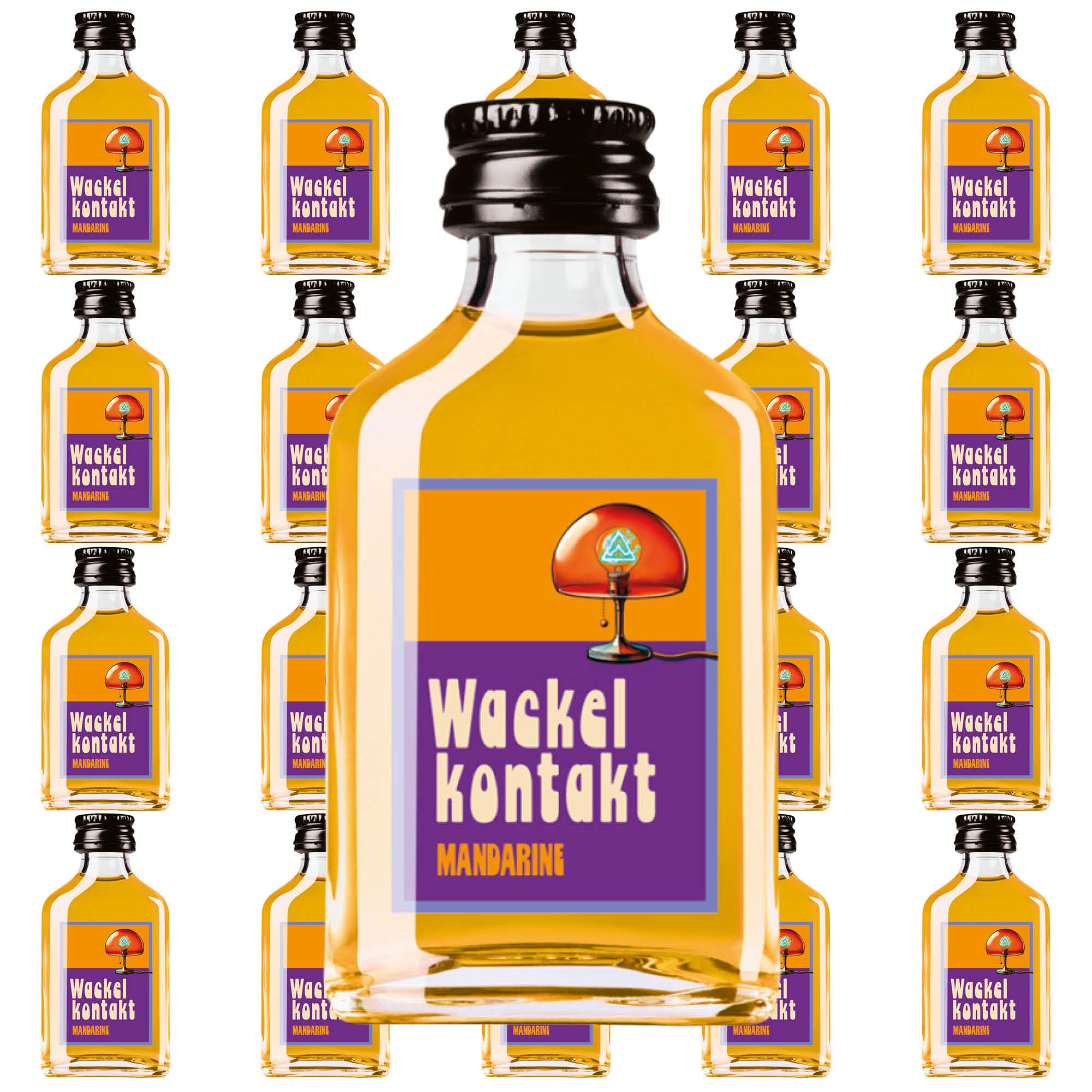 Kinky Drinks WACKELKONTAKT Mandarine – Glas– 20 x 20 ml = 400 ml – 16% Vol. Shot by IN-SPIRIT