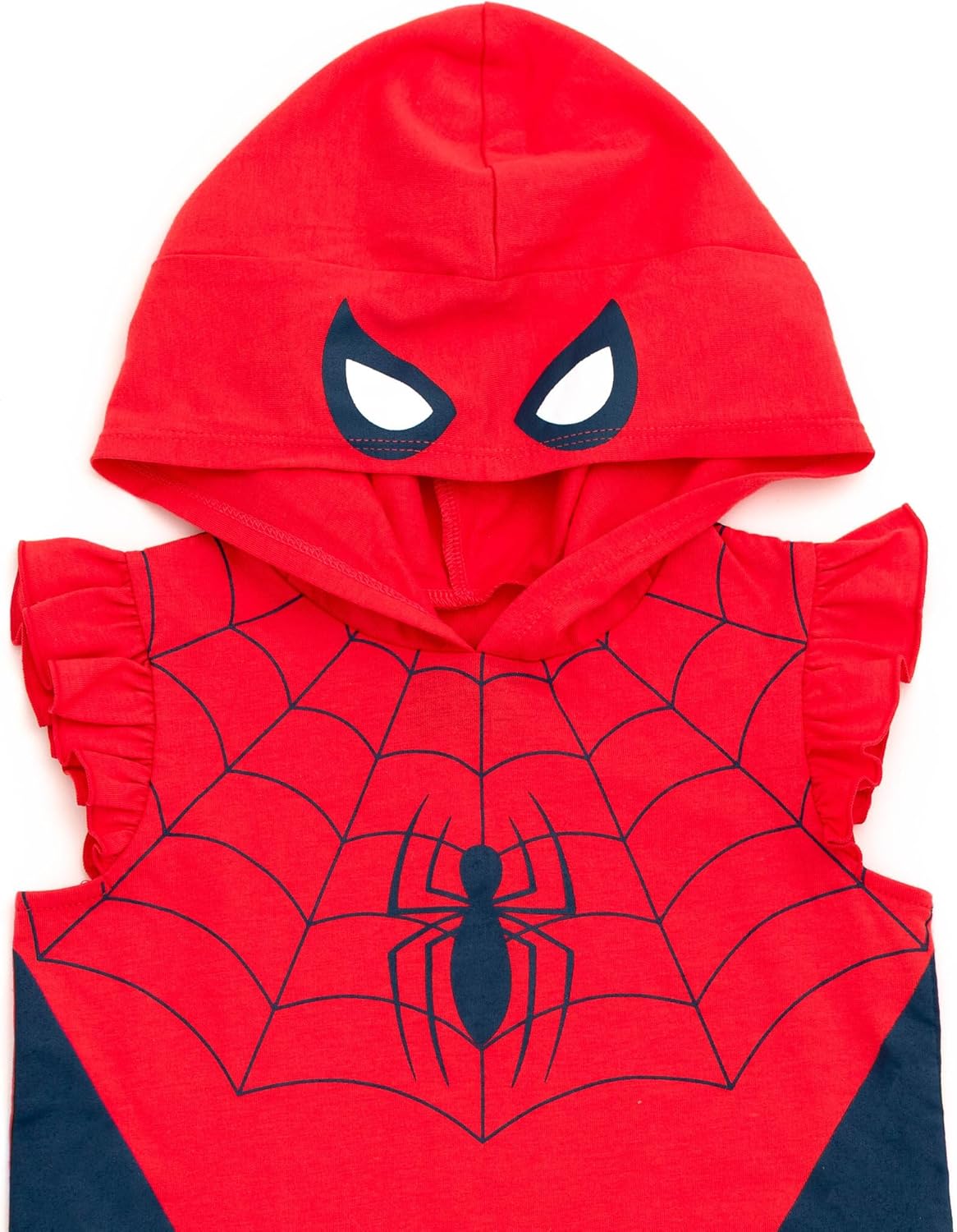 Marvel Spider-Man Girls Cosplay Tank Top and French Terry Dolphin Shorts Outfit Set Toddler to Big Kid Sizes (2T - 14-16)
