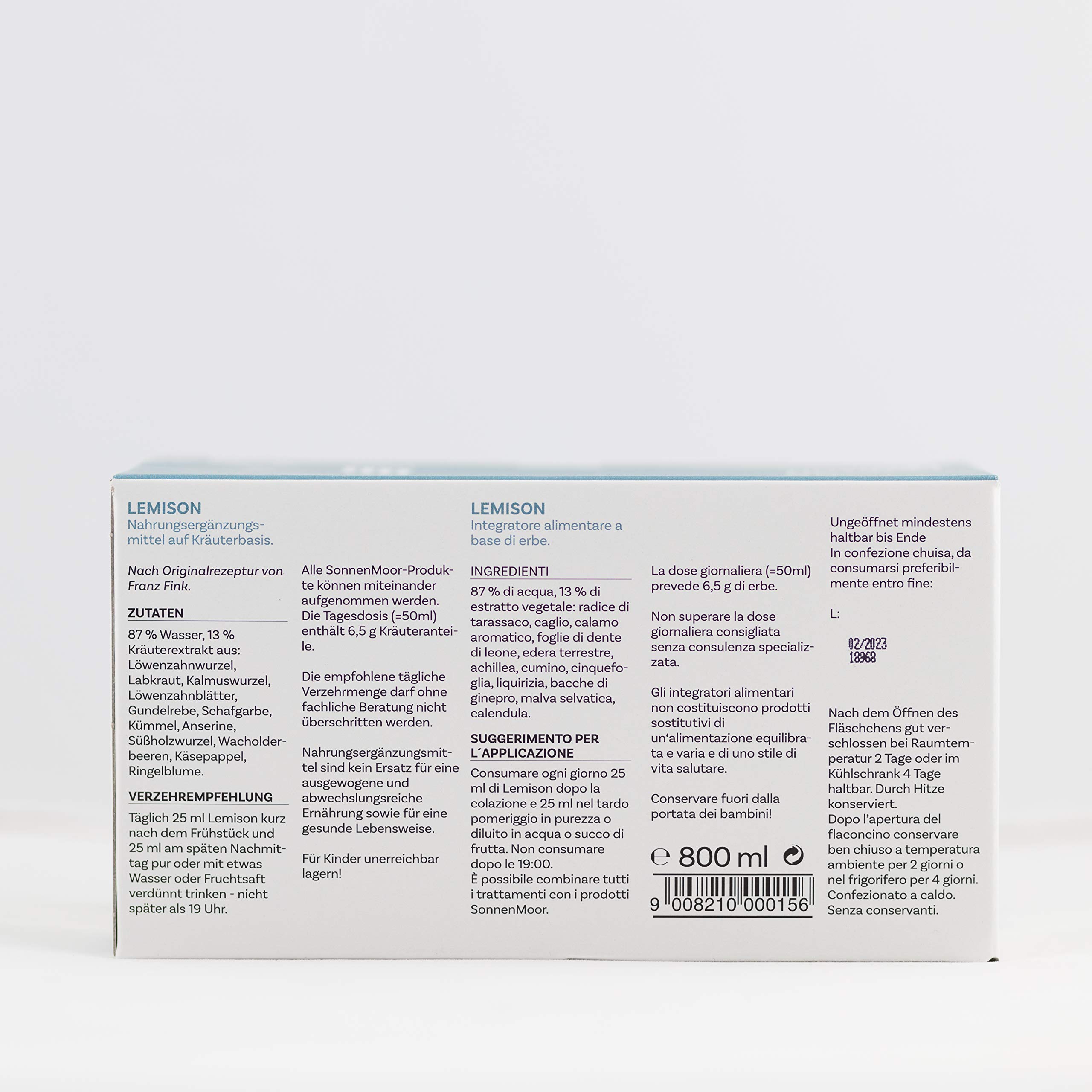 SonnenMoor Lemison 8 x 100 ml - ein Fest für die Leber - flüssiger Kräuterauszug zum Einnehmen
