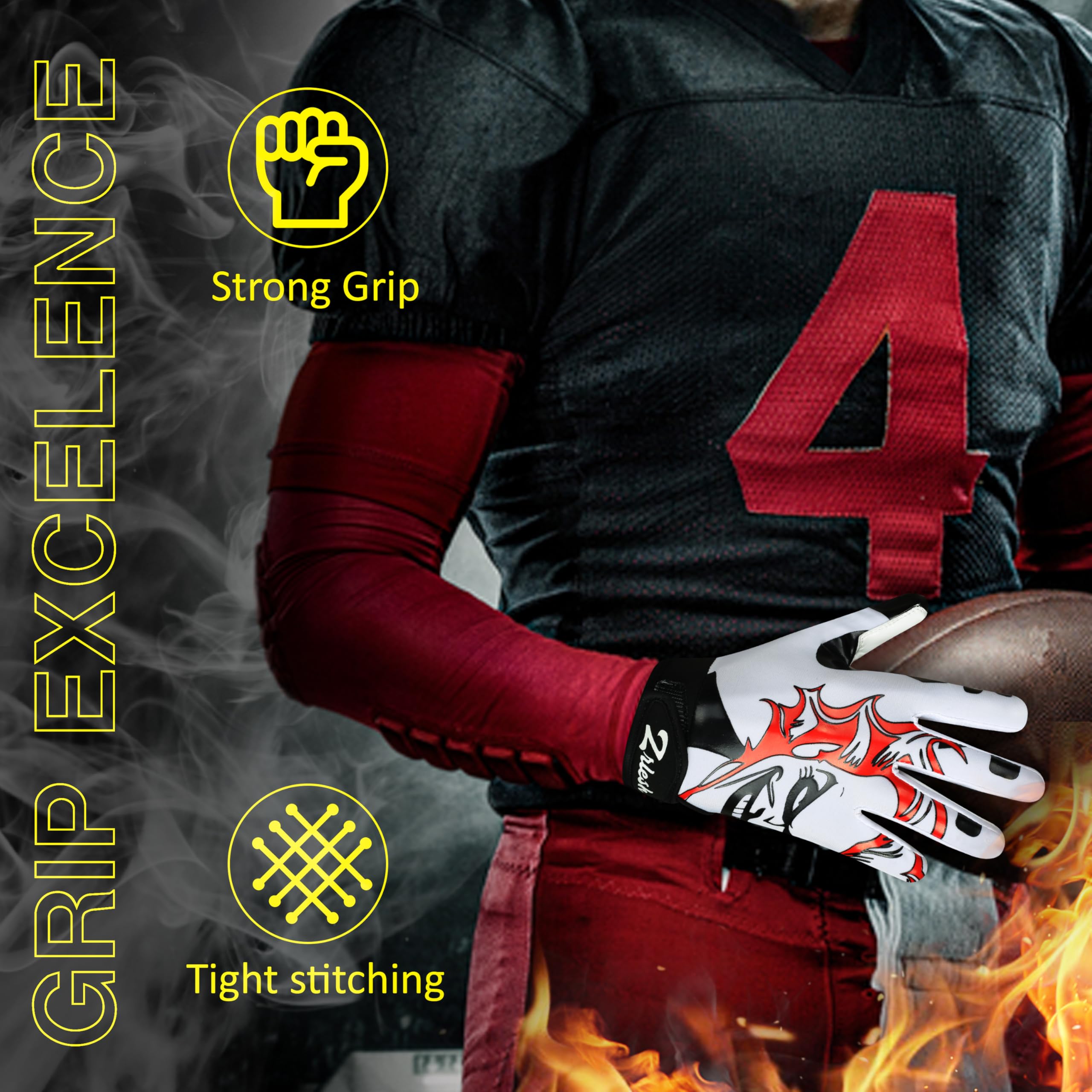 Guantes de fútbol para adultos, guantes de fútbol de rendimiento mejorado y guantes de fútbol de alto agarre para adultos y niños