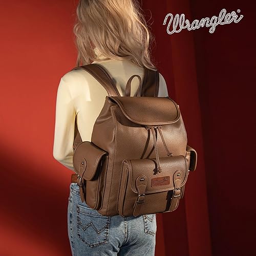 Miniatura 2 de Wrangler Mochila vintage para hombres y mujeres, mochila grande para trabajo, negocios, viajes, bolsas impermeables, Caqui oscuro, Mochilas de viaje