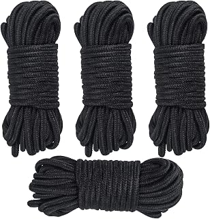 Gabrella Soft Cotton Rope 4 Pack, 32 Feet 10m Multi-Function Natural Durable Braided, Washable Cotton Silk Rope Long Strap Rope Cord for Cosplay DIY Craft All Purpose