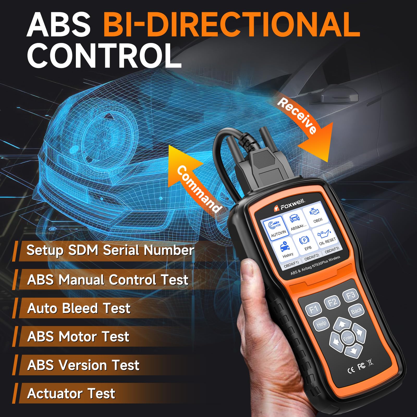 Amazon.co.jp: FOXWELL NT630 Plus OBD2スキャナー ABSとSRS付き ABS