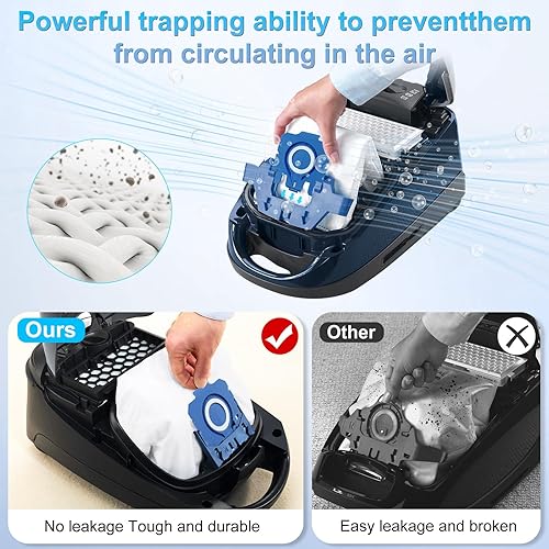 Miniatura 6 de Paquete de 12 bolsas de vacío GN Airclean de repuesto para bolsas de aspiradora Miele AirClean 3D GN, aptas para bolsas Miele GN para aspiradora