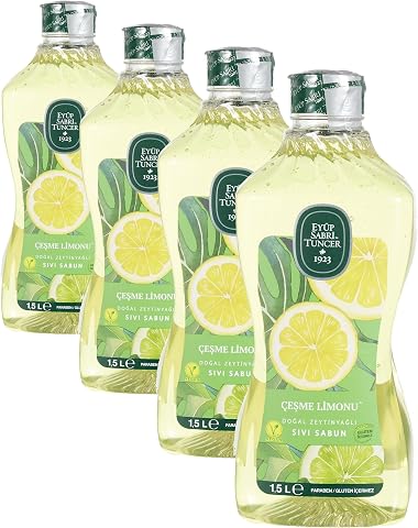 Eyüp Sabri Tuncer Doğal Zeytinyağlı Sıvı Sabun Çeşme Limonu Sıvı Sabun 1500 ml (4 paketi)