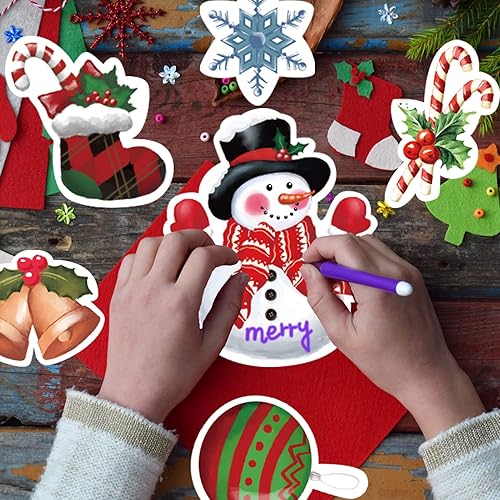 Miniatura 4 de 48 recortes de Navidad con 60 puntos de pegamento, decoración de tablón de anuncios de Navidad, escuela, escuela, vacaciones, decoración para pared,