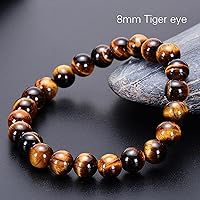 Vista 11 de Tigers Eye Protection Handmade Bracelet Best Present For Men Women Attract Wealth Chakra Feng Shui Stretchy Beaded Bracelets Lucky Friendship