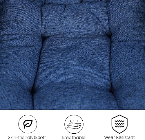 Miniatura 33 de Lazy Chair - Sofá individual tapizado con otomana, sillón reclinable moderno de tela de terciopelo, silla de salón contemporánea, silla individual