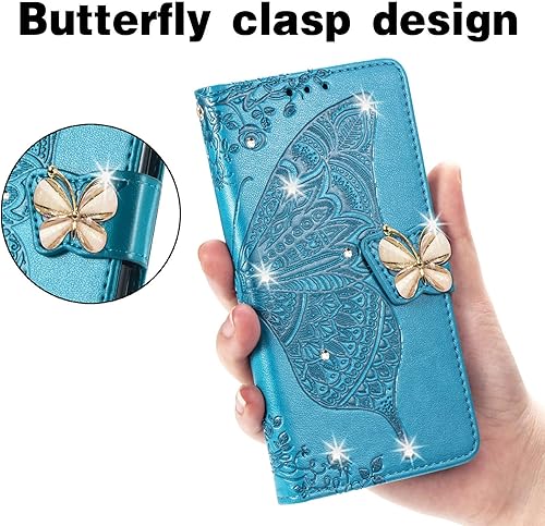 Miniatura 5 de CCSmall Funda tipo cartera para Moto G Pure, 3D mariposa flor PU cuero con ranuras para tarjetas de crédito cierre magnético Folio teléfono cubierta