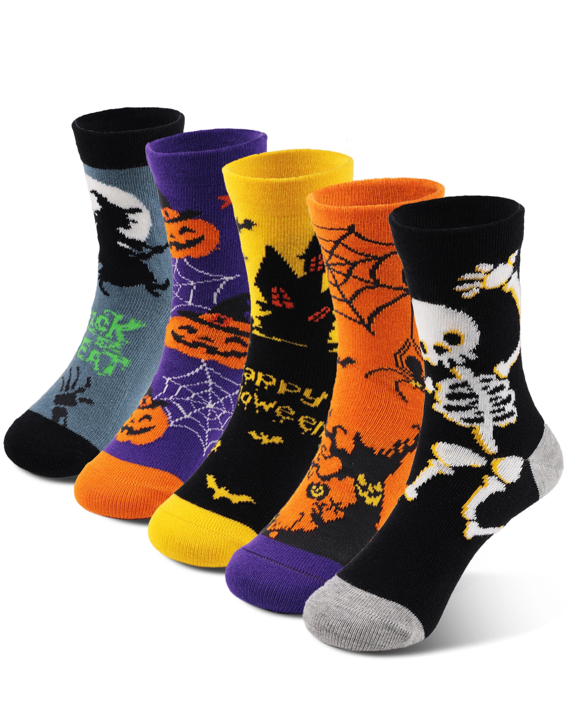 COTTON DAY Kids Boys Crew Dress Socks Bright Colorful Pattern Design