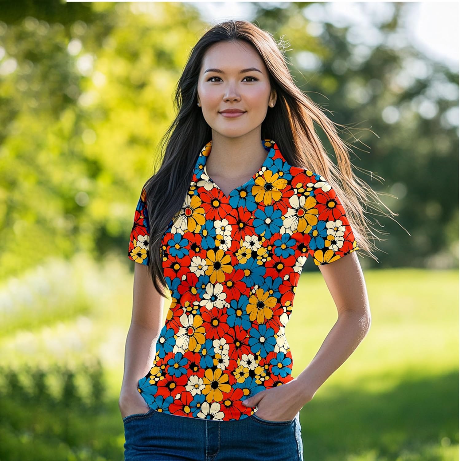 Womens Golf Shirt Short Sleeve Funny Golf Shirts for Woman Tennis Outfit - Image 6