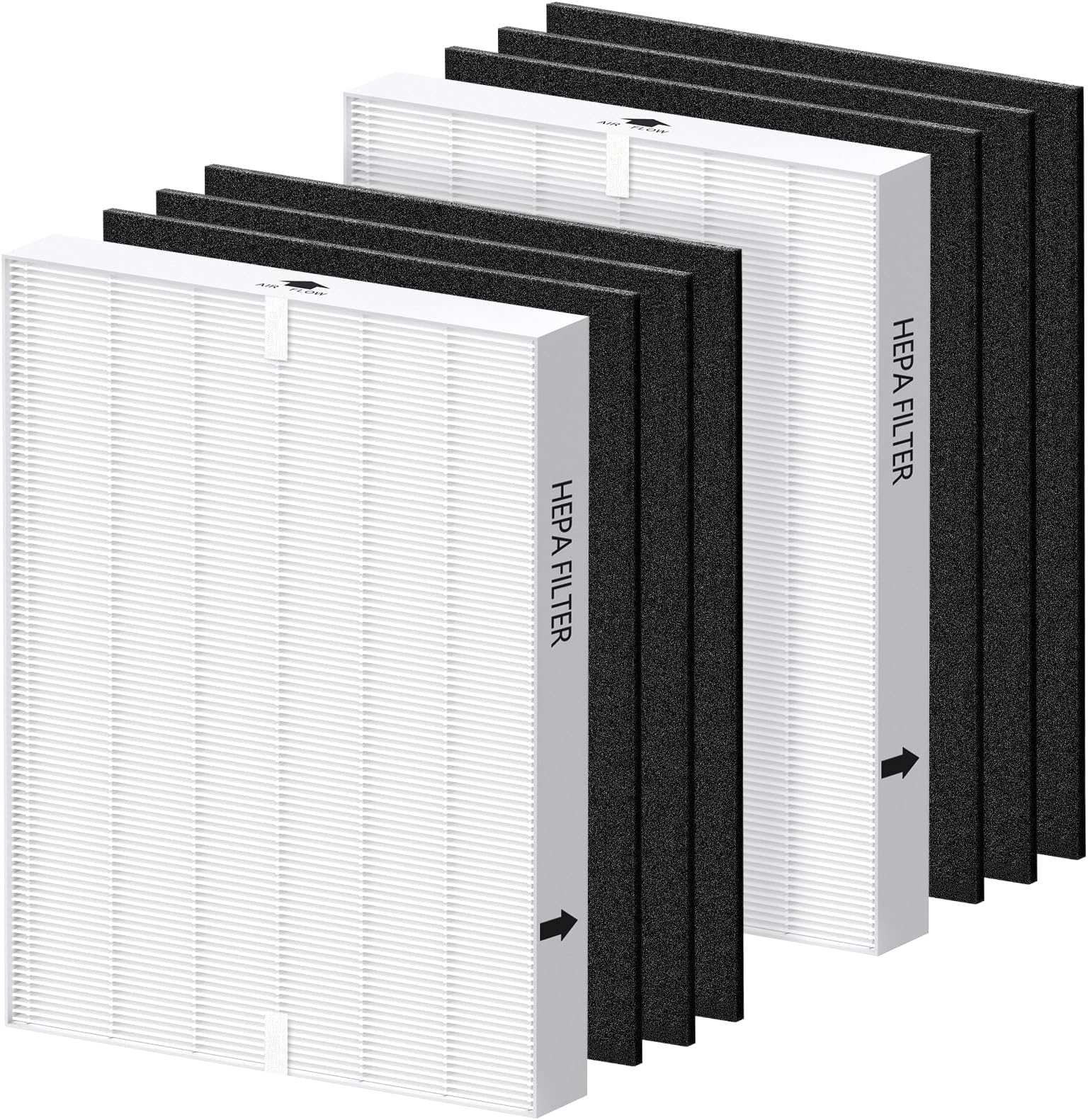 isinlive 2-Pack Airmega AP-1512HH Filter Replacement for Coway Airmega AP-1512HH and 200M Air Purifiers, 2 True HEPA and 6 Carbon Pre-Filters, Compared to Part # 3304899