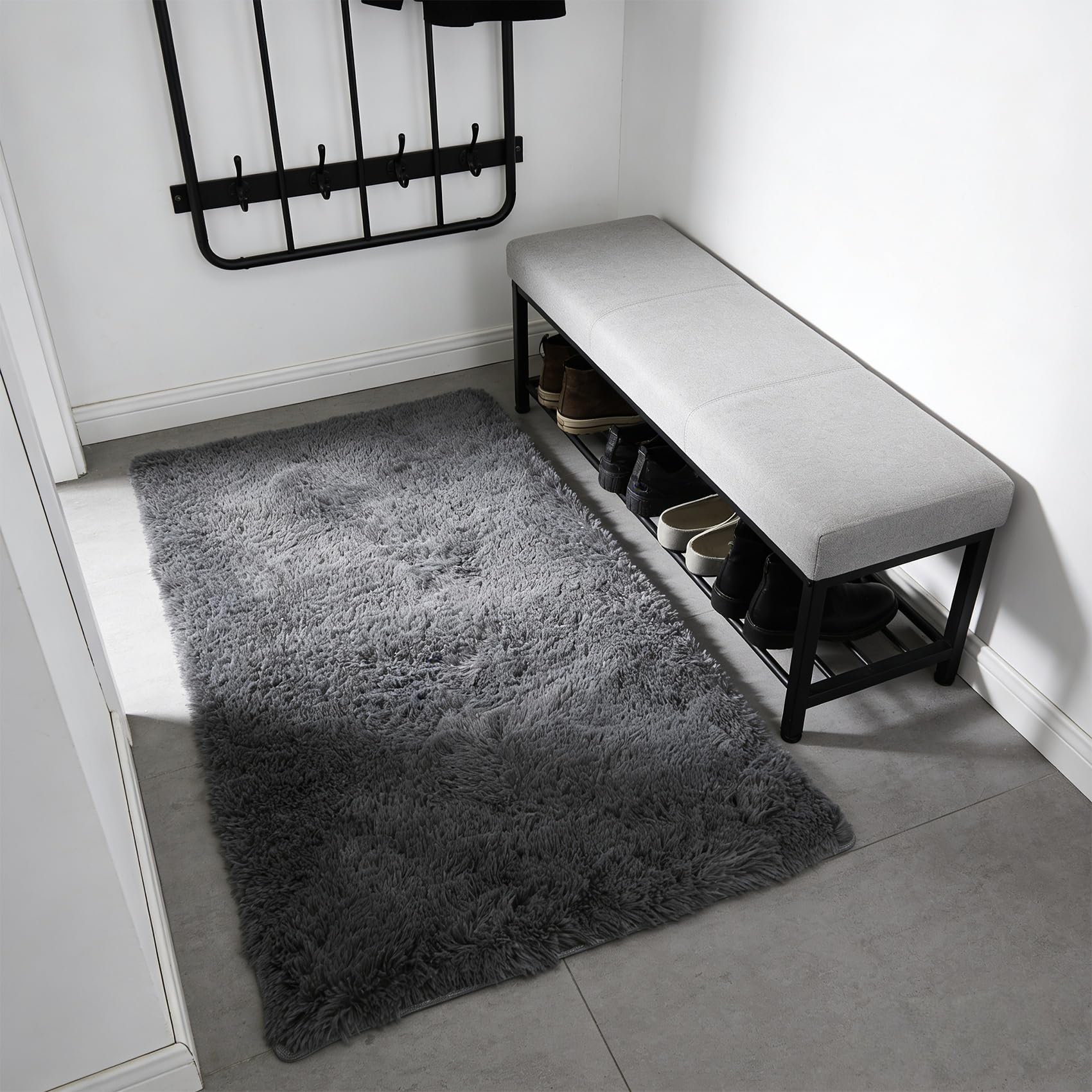Tapis de salon antidérapant et doux moelleux facile à entretenir