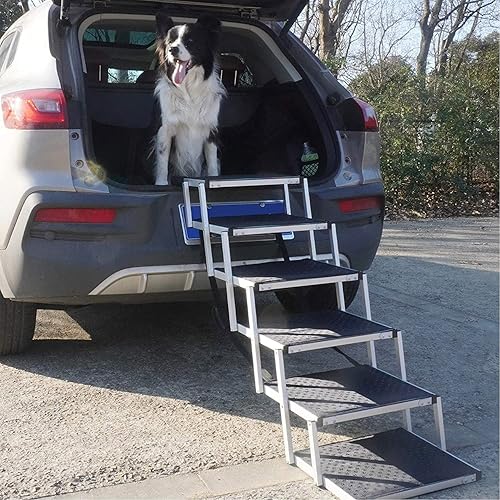 Miniatura 7 de Escaleras plegables para perros, rampa ligera para mascotas de 6 pasos para perros medianos y grandes, escalones de aluminio antideslizantes para