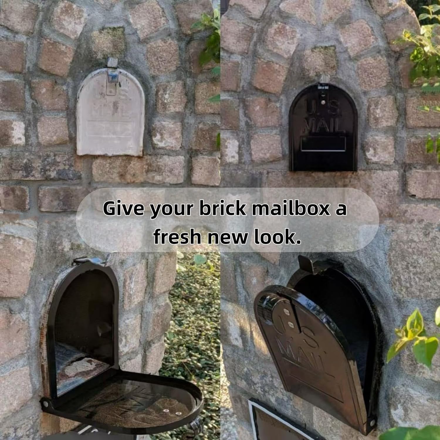 Mailbox Door Replacement Panel, 6 1/4" W x 8 1/4" H, Black Metal Finish Heavy Duty Galvanized Steel Snap-in Front Door, Flat-Head Screws & Hardware Included, Fits Many Curbside & Brick Mailboxes