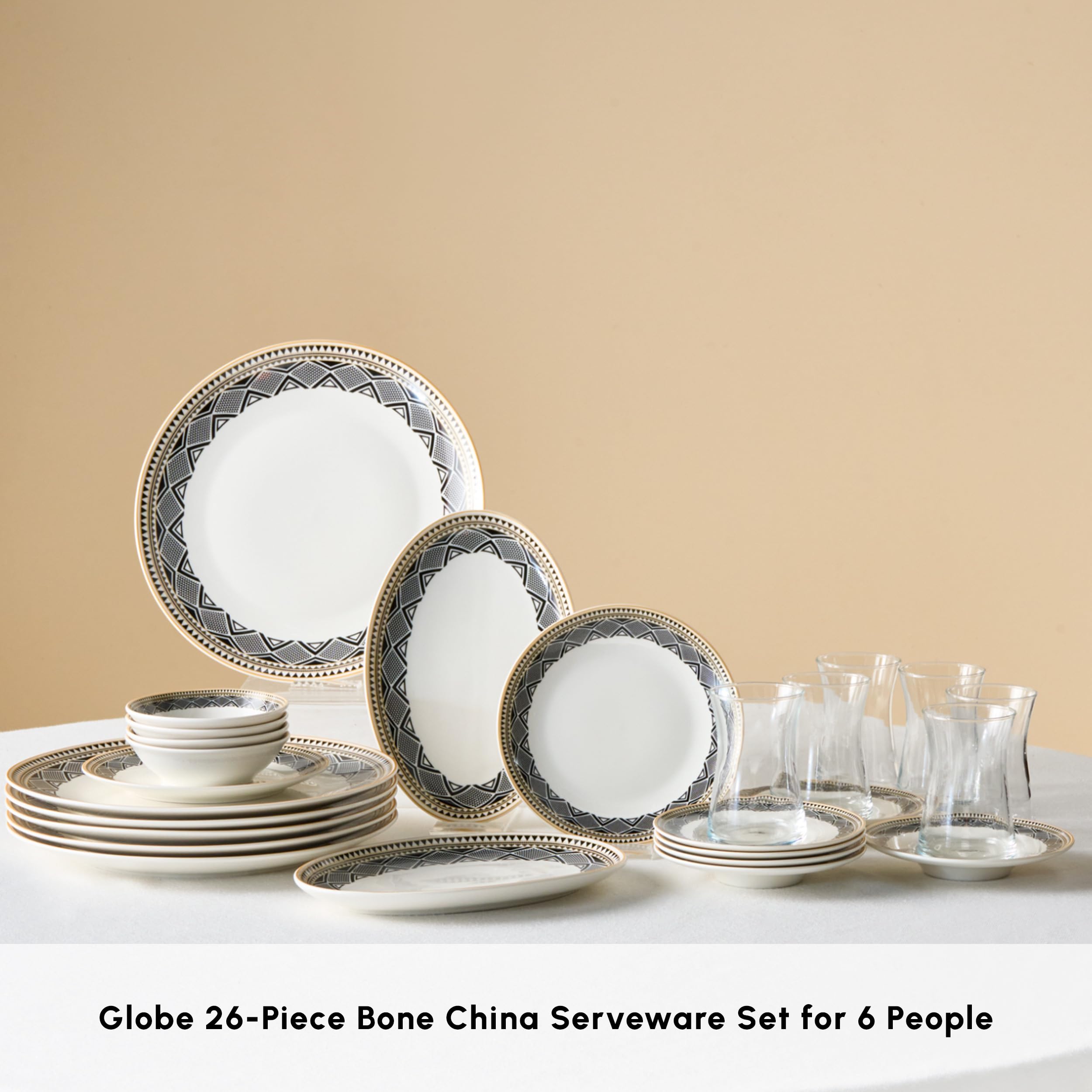 KARACA Globe Ensemble de rangement pour petit déjeuner 26 pièces 6 personnes