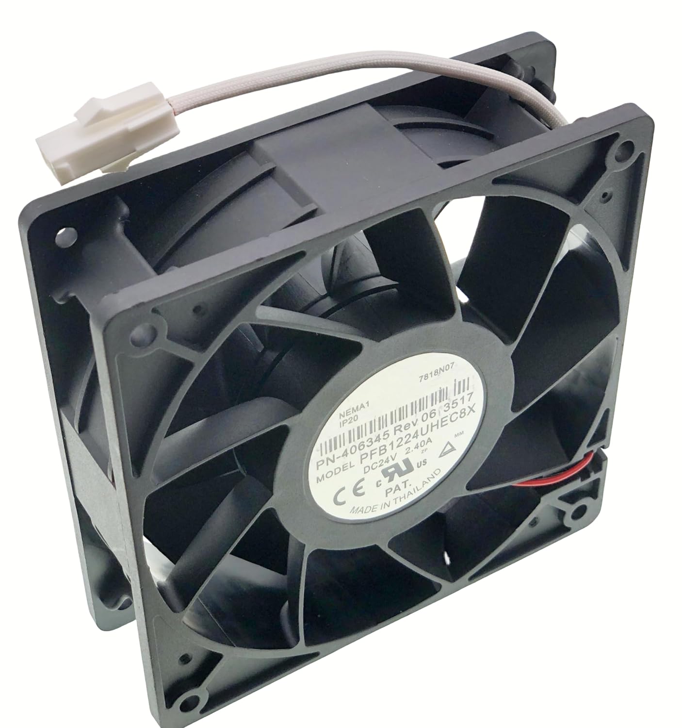 New cooling fan for PFB1224UHEC8X PN-406345 Rev06 2217 DC 24V 2.40A 12CM Size :120×120×38mm 5500RPM