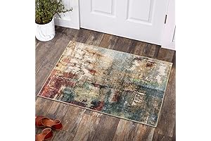 Lahome Modern Abstract Area Rug: Vibrant Throw Rug for Entryways and More