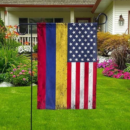 Bandera de Colombia Americana Bandera Colombiana Amistad Casa Bandera -Banderas de Estados Unidos Bandera de Poliéster Premium Decorativa Interior