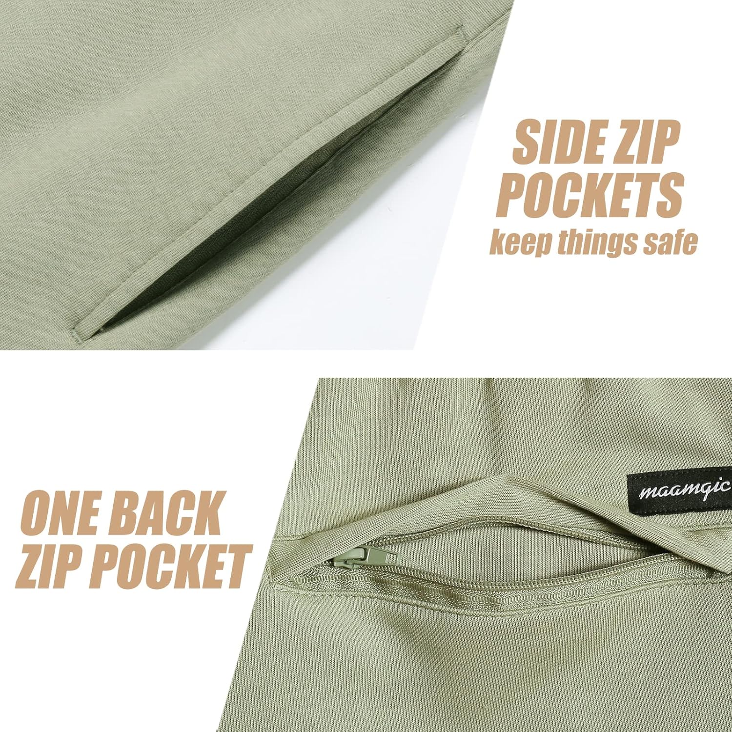 maamgic Mens Athletic Gym Shorts 5/7" Elastic Waist Casual Pajama Pocket Jogger Men Workout Short Pants - Image 4